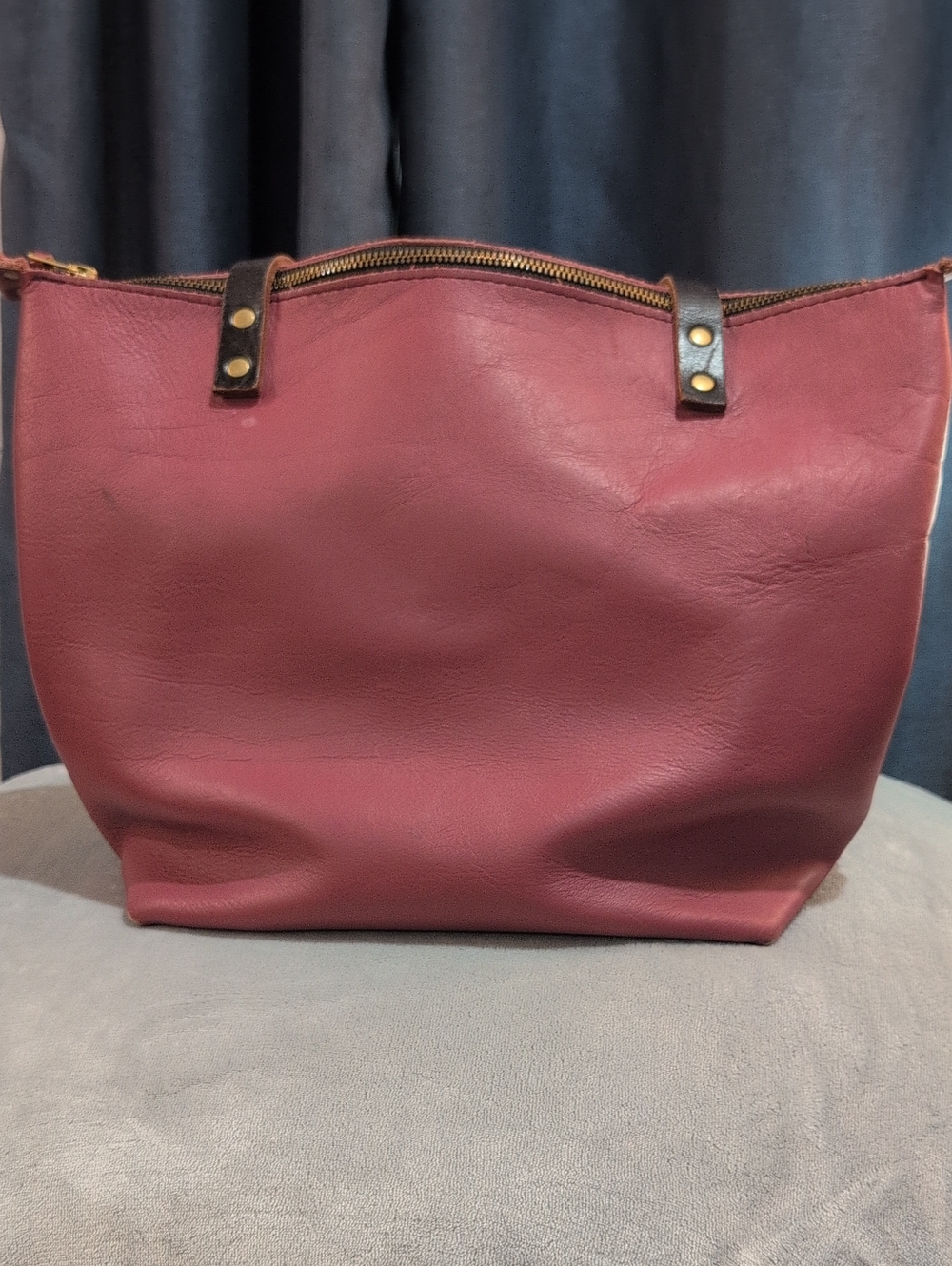 Portland Leather Large 13" Tote with Dark Brown Accents